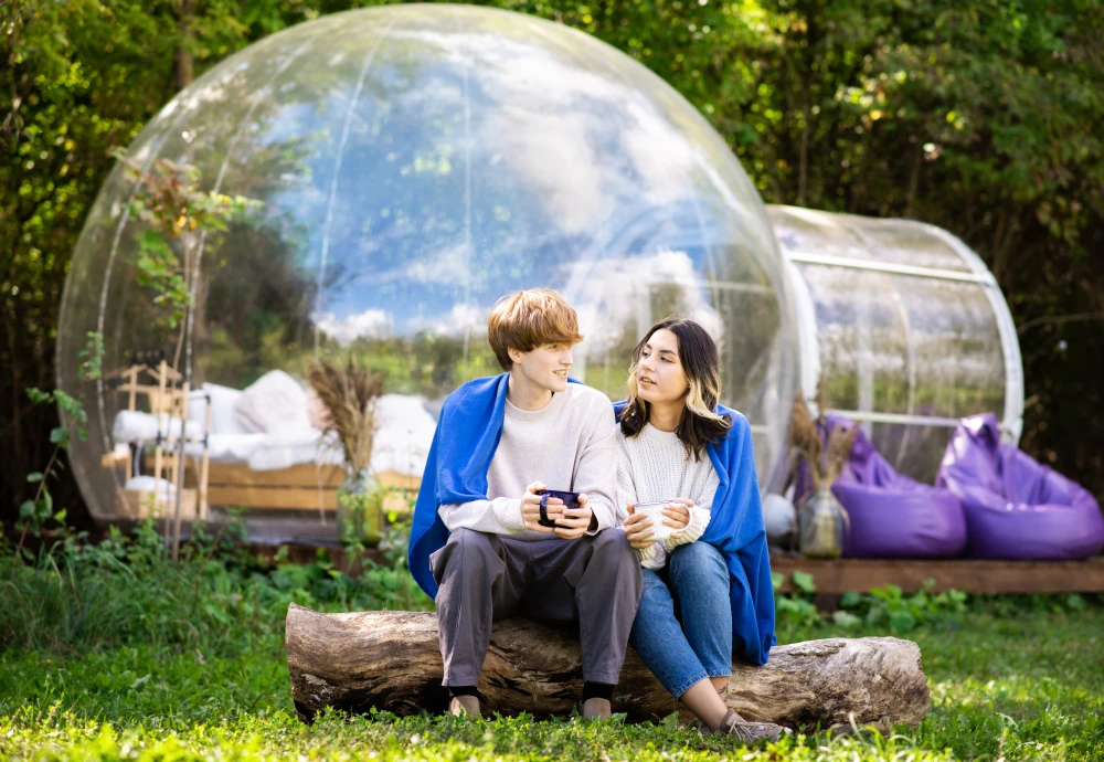 half transparent bubble tent